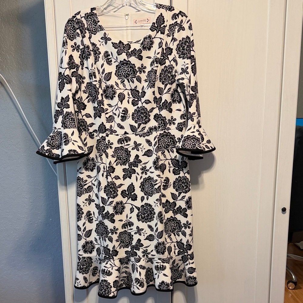 Nanette Lepore Monochrome Floral Dress